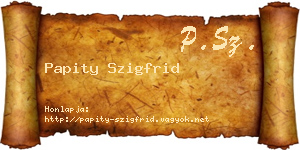 Papity Szigfrid névjegykártya